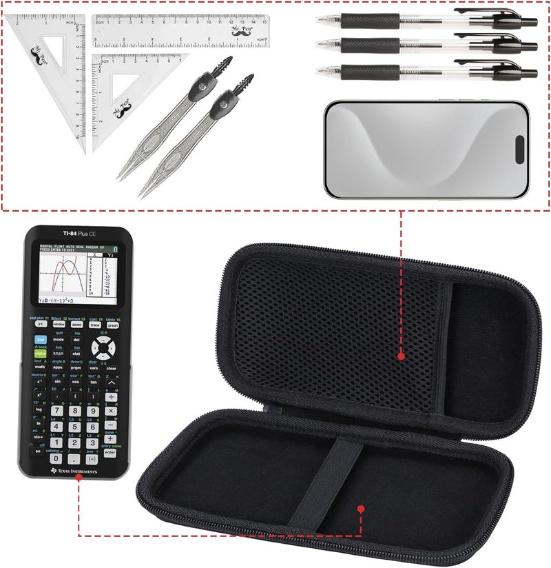 Lebakort Hard Case Compatible with Texas Instruments TI-84 Plus CE/TI-84 Plus/TI-Nspire CX II CAS/TI-Nspire CX II/TI-83 Plus/TI-89 Titanium/TI-85 / TI-86 Color Graphing Calculator (Rose Gold) - Image 4